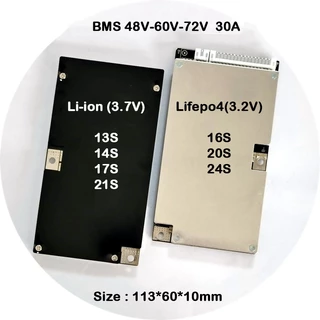 13s 14S 16S 17S 20S 21S 24S 48V 52V 60V 72V เดียวกันพอร์ตทั่วไป 30A แบตเตอรี่ลิเธียมป้องกัน EV eBike BMS Li-ion Lifepo4
