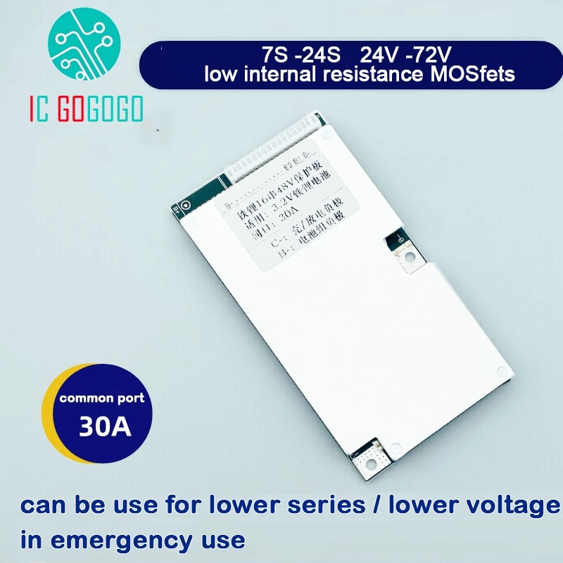 13s 14S 16S 17S 20S 21S 24S 48V 52V 60V 72V เดียวกันพอร์ตทั่วไป 30A แบตเตอรี่ลิเธียมป้องกัน EV eBike BMS Li-ion Lifepo4