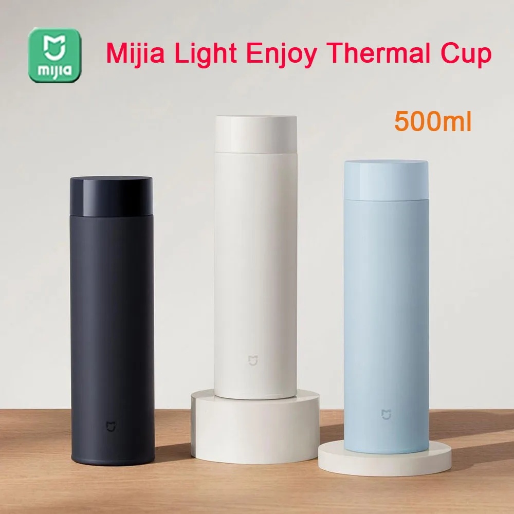 2024 Xiaomi Mijia Light ถ้วยเก็บความร้อน 500ML 316L สแตนเลสด้านใน 6H ฉนวนกันความร้อนระยะยาว 10H เย็นล็อคถ้วยสูญญากาศ