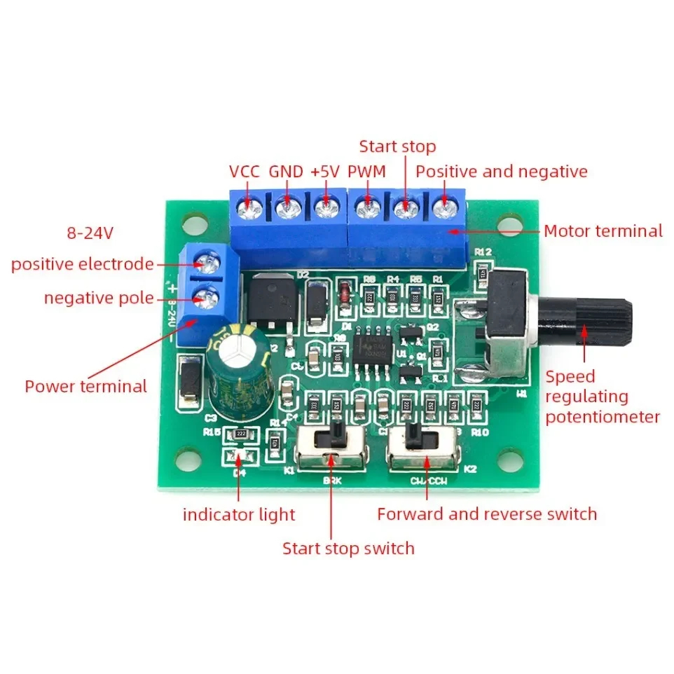 Pwm speed controller brushless DC มอเตอร์ driver แผ่น governor โมดูล PWM monitor DC8-24V พร้อมไดรฟ์