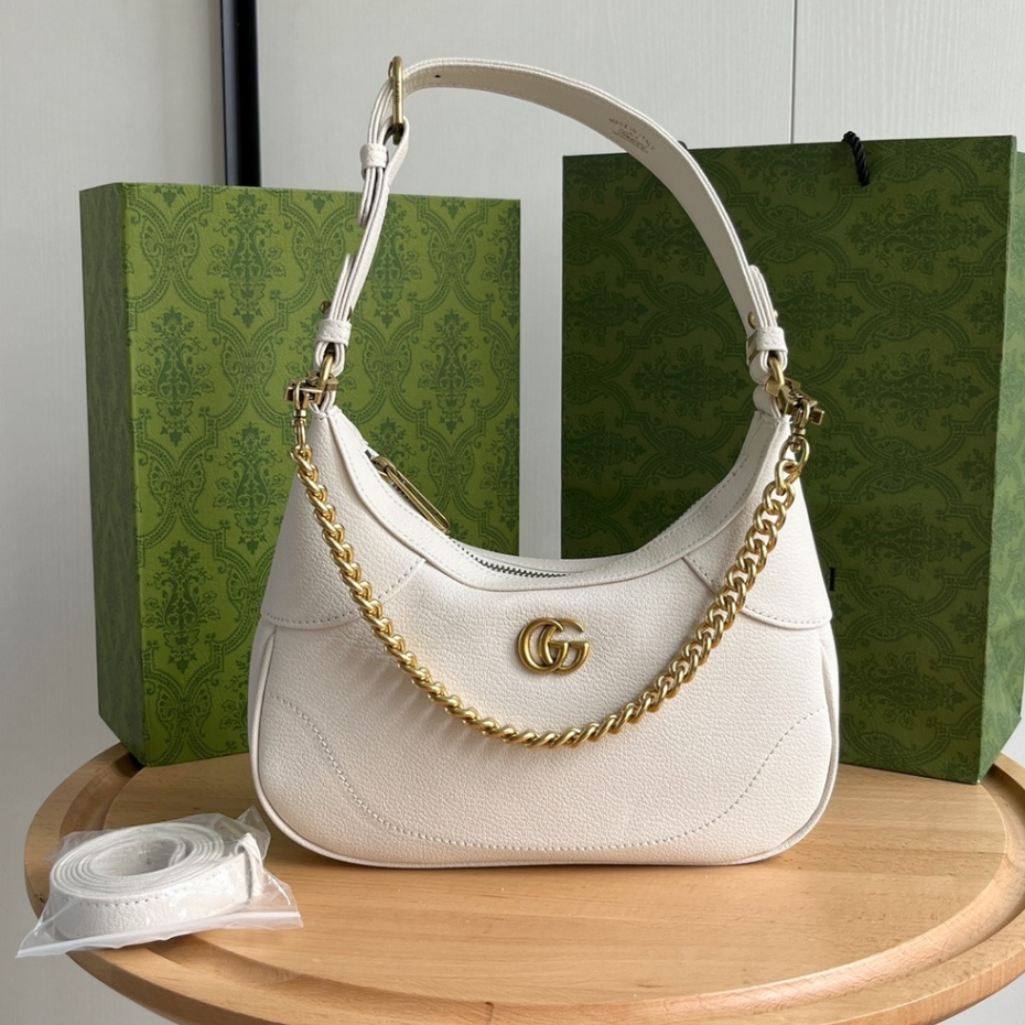 Gucci, Women 's New White Hobo Crescent Bag