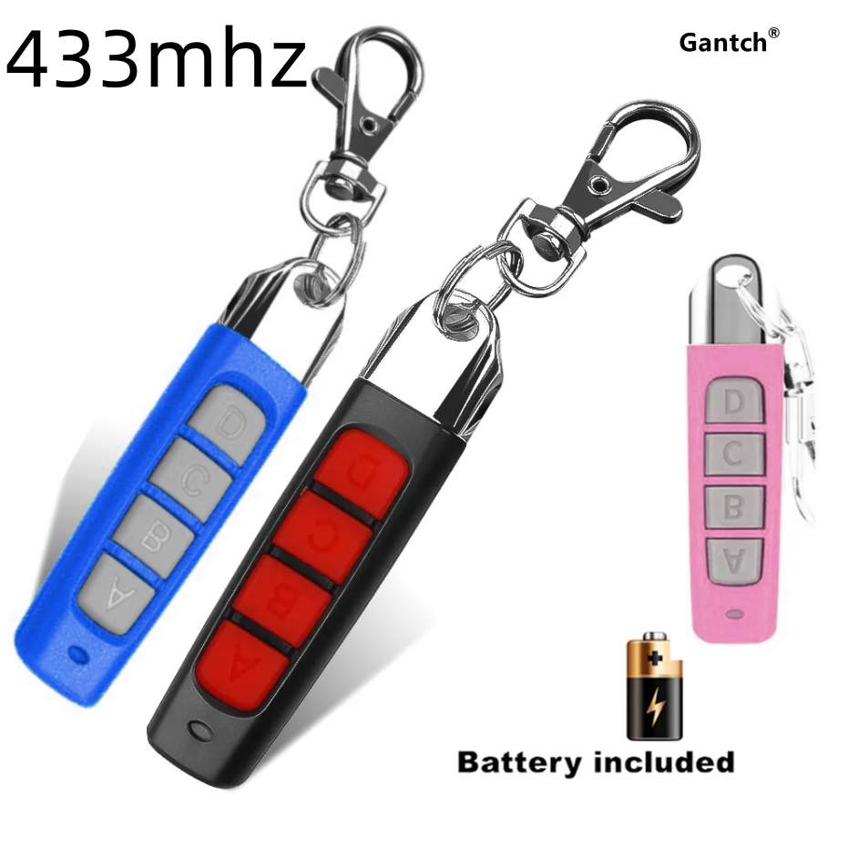 รีโมทคอนโทรลโรงรถ 433MHz คอปขนาดใหญ่ 4 ปุ่มเครื่องส่งสัญญาณประตูไฟฟ้า Gantch