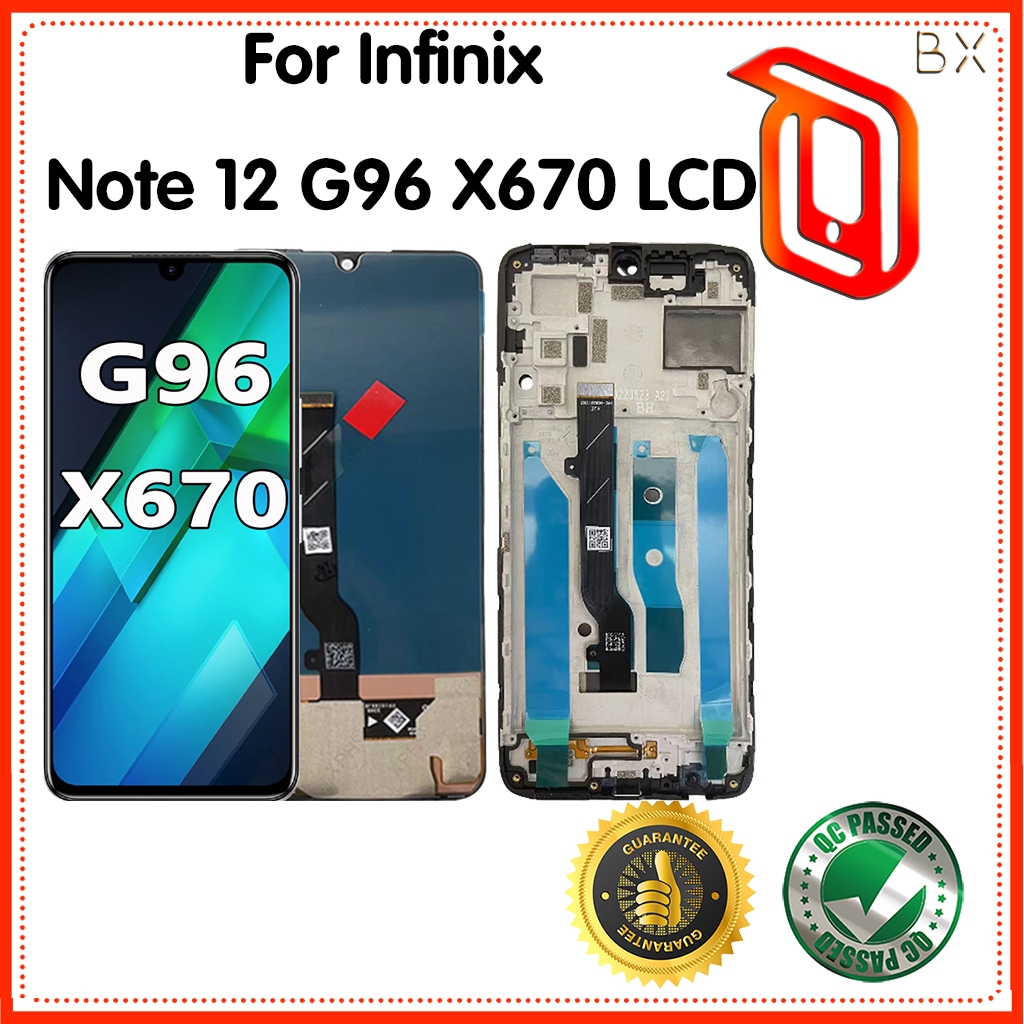 Amoled/tft 6.7 นิ้วสําหรับ Infinix Note 12 G96 Note12 Turbo X670 จอแสดงผล LCD Touch Screen Digitizer Assembly/พร้อมกรอบ