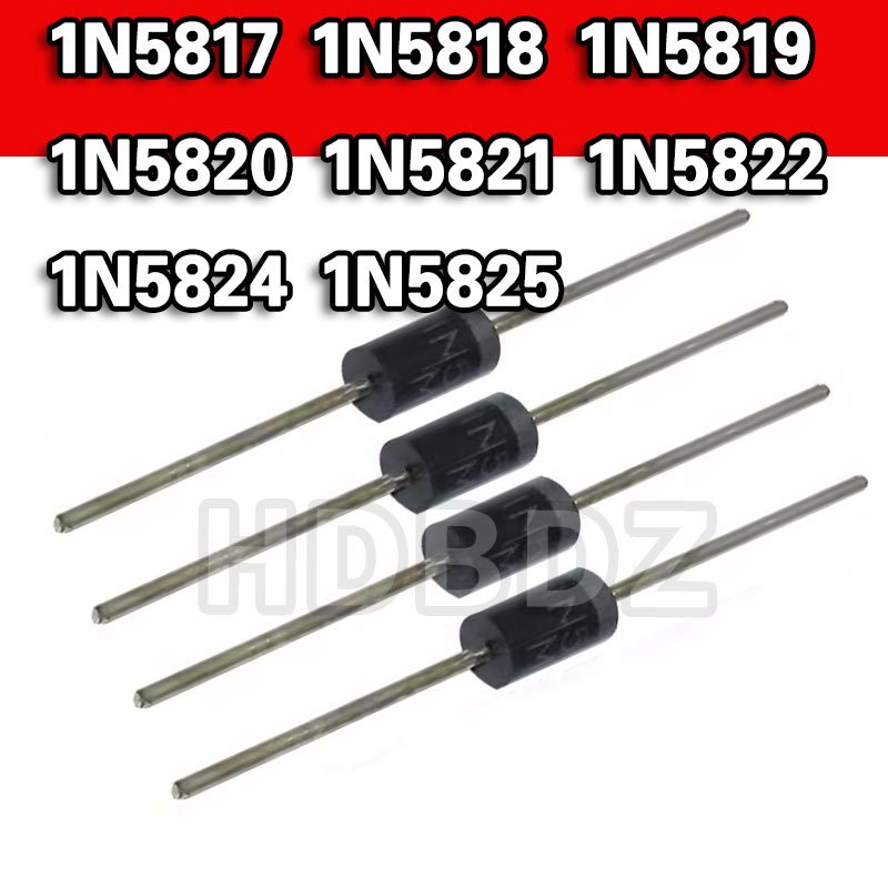 30pcs 1N5817 1N5818 1N5819 1N5820 1N5821 1N5822 1N5824 1N5825 MIC ไดโอด Schottky IN5817 IN5818 IN581