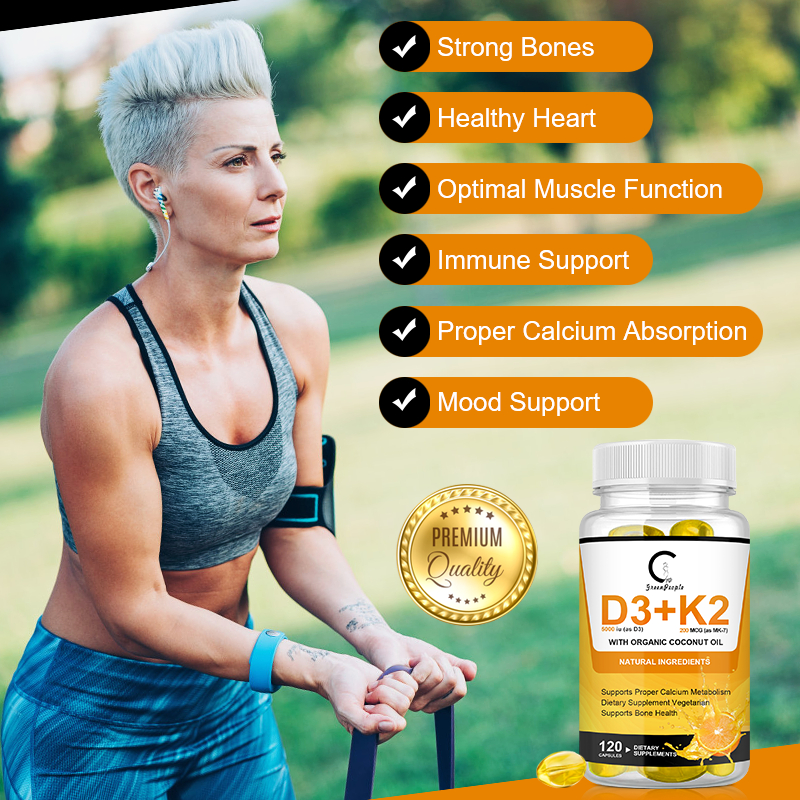 Gpgp D3+K2 120 Capsules – วิตามินดี3 และ เค2 (5000 IU) ช่วยดูดซึมแคลเซียม บำรุงกระดูกและกล้ามเนื้อ – อาหารเสริมสำหรับผู้ใหญ่ ราคา ถูกที่สุด ดีลบีเคเค แกลเลอรีภาพที่ 5