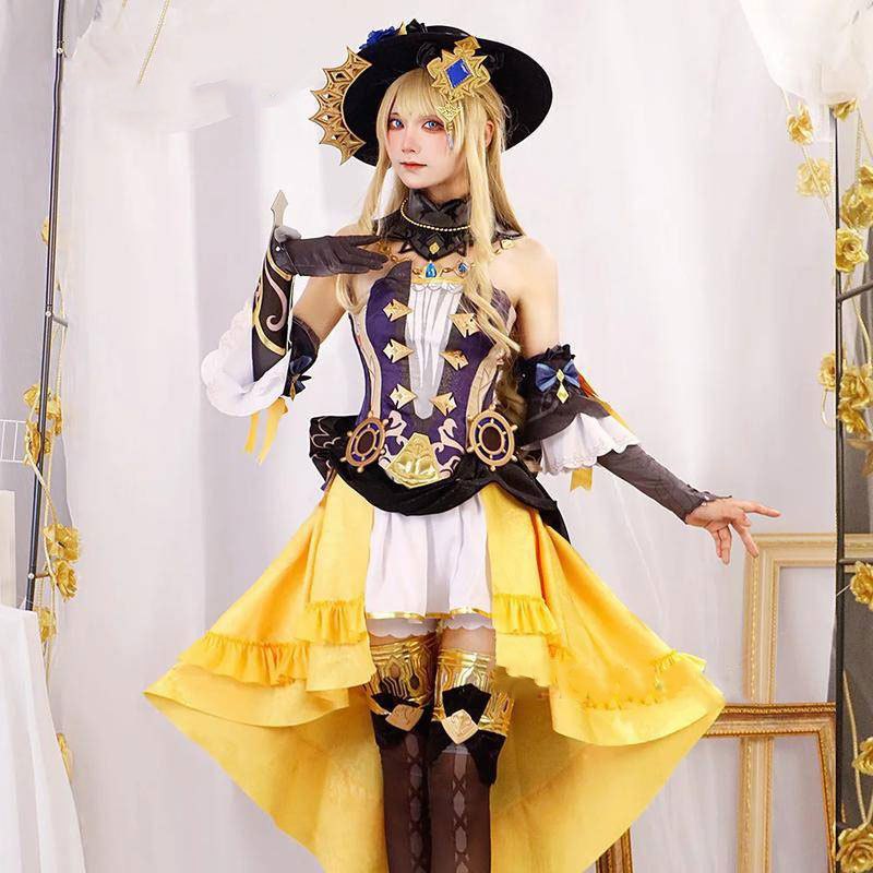 Game Genshin Impact Navia Cosplay คอสเพลย์ ชุดอนิเมะ ชุดฮาโลวีน Navia วิกผม วิกผมอนิเมะ ชุดคอสเพลย์ 