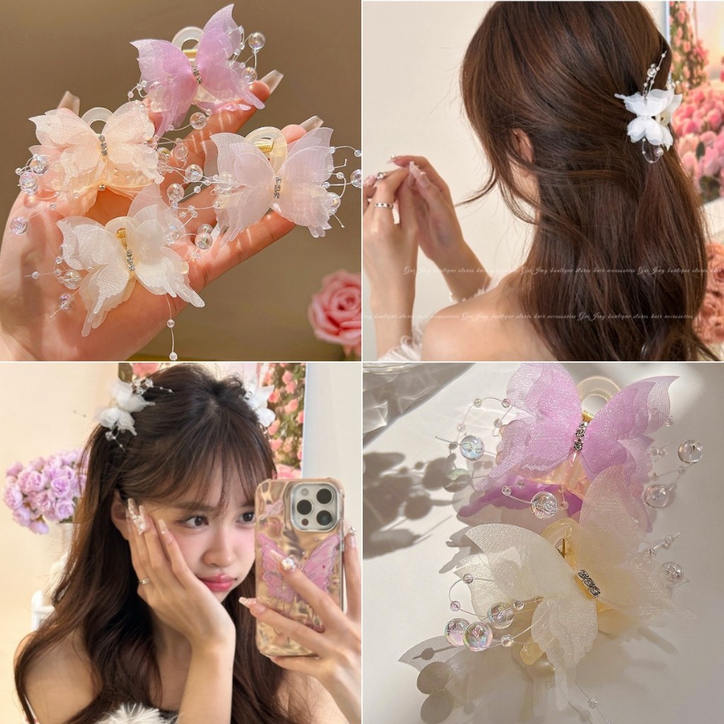 Jojo COCO ผ ้ าใบผีเสื ้ อฟองกิ ๊ บเล ็ กสไตล ์ เกาหลีสวยผ ้ าโพกศีรษะน ่ ารัก
