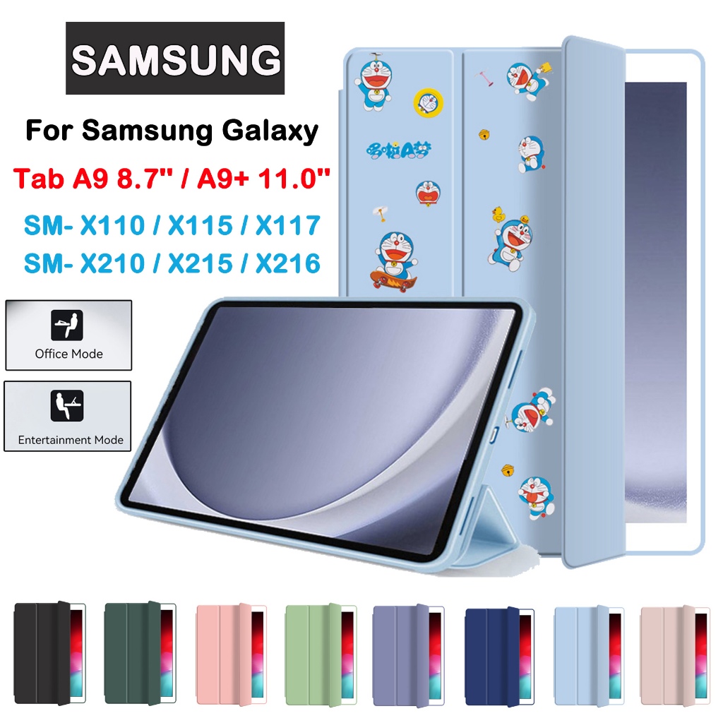 สําหรับ Samsung Galaxy Tab A9 A9 + 5G 11.0 ' ' 8.7 ' 2023 SM-X110 X115 X210 X216B X218 คุณภาพสูงนุ ่ มปกหลังรังผึ ้ งพลิกขาตั ้ งแท ็ บเล ็ ตป ้ องกันกรณี
