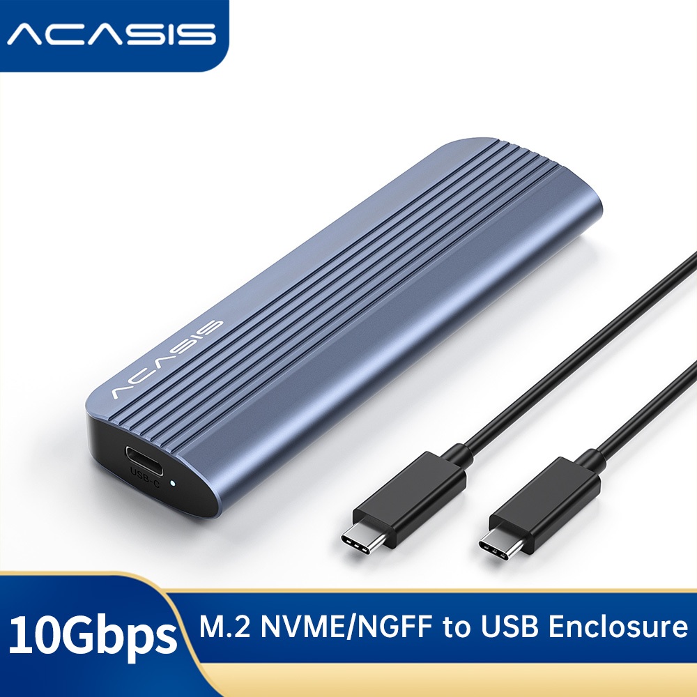 อะแดปเตอร์การ์ดรีดเดอร์ ACASIS M.2 NVME/SATA เป็น USB 3.1 Gen2 10 Gbps SSD คีย์ M และคีย์ B+M สําหรับ 2230 2242 2260 2280 22110 ขนาด SSD