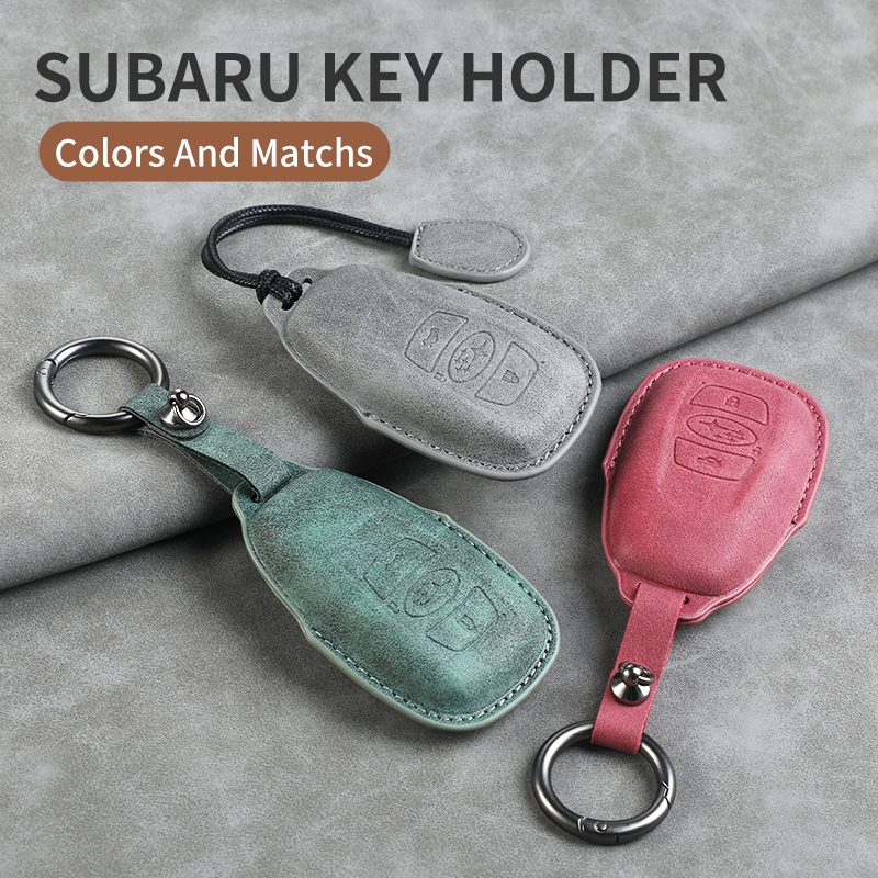 เคสกุญแจรีโมตรถยนต์ หนังวัวแท้  Subaru XV Crosstrek Forester WRX BRZ STILegacy Impreza Outback ของแต่งรถยนต์ พวงกุญแจ