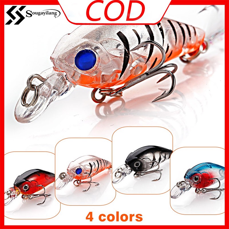 Sougayilang 4 สี ตะขอตกปลา 3D เหยื่อตกปลา / เหยื่อตกปลาเหมือนจริง / เหยื่อตกปลาสร้อย