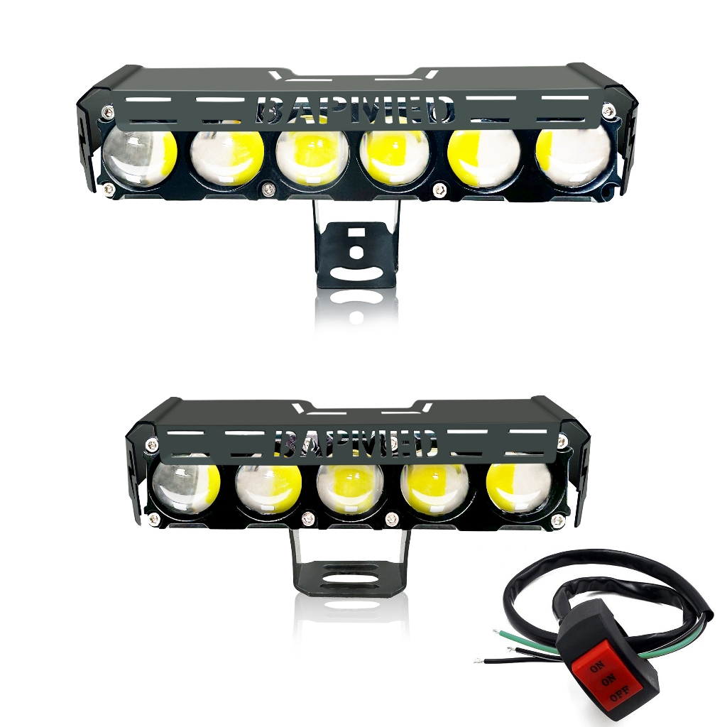 Mini ขับรถกันน ้ ําสําหรับรถยนต ์ รถจักรยานยนต ์ ไฟหน ้ า LED 5/6 ตา Hi-Low Beam หมอกโคมไฟทํางานฟรีสวิทช ์ 24V Universal