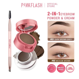 Pinkflash 2-in-1 ครีมเขียนคิ้ว และผงเจล อายไลเนอร์ โพเมด กันน้ํา กันเปื้อน เม็ดสีสูง ติดทนนาน อเนกประสงค์