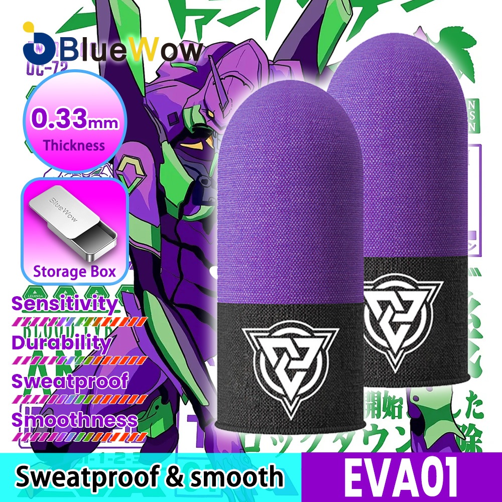 [2024-05 ใหม่] BlueWow Gaming Finger Sleeves for Mobile Gaming, 0.33mm Silver Fiber, Smooth Operatio