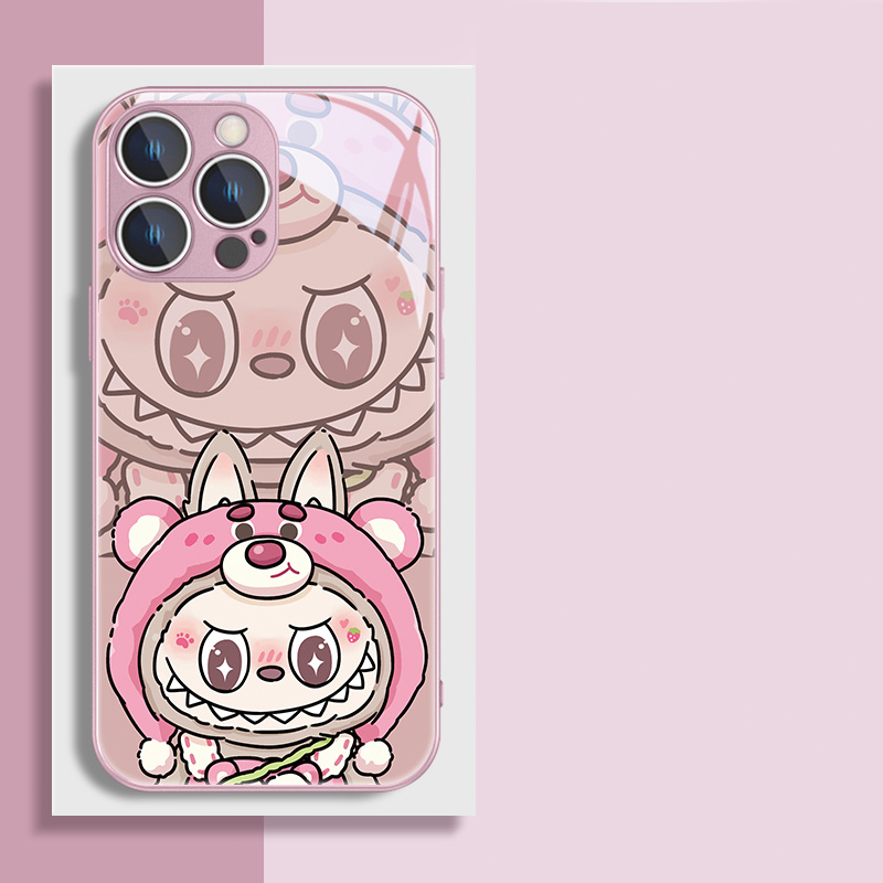 เหมาะสําหรับเคสโทรศัพท์ iPhone IP15 PRO MAX IP11 IP12 PRO การ์ตูนสร้างสรรค์ cross dressing ดึง tab IP6 7 8 PLUS แฟชั่น IPXR IPXS MAX ซิลิโคนเหลวแก้วเคสโทรศัพท์