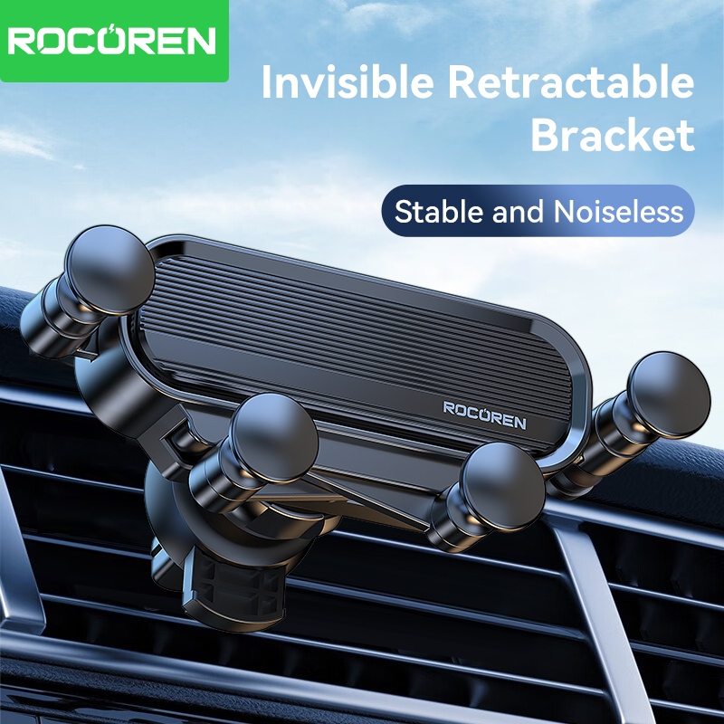 Rocoren Gravity ที ่ วางโทรศัพท ์ ในรถยนต ์ Air Vent Mount โทรศัพท ์ มือถือสําหรับ 4.7-6.7 นิ ้ ว Stable Noiseless Gravity Holder