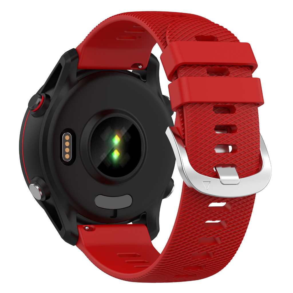 สําหรับ Garmin Forerunner 165 165 เพลง 645 245 158 55 Cross line รูปแบบสายนาฬิกาสําหรับสมาร ์ ทกีฬานาฬิกาซิลิโคนสีทึบเปลี ่ ยนสายรัดข ้ อมือ