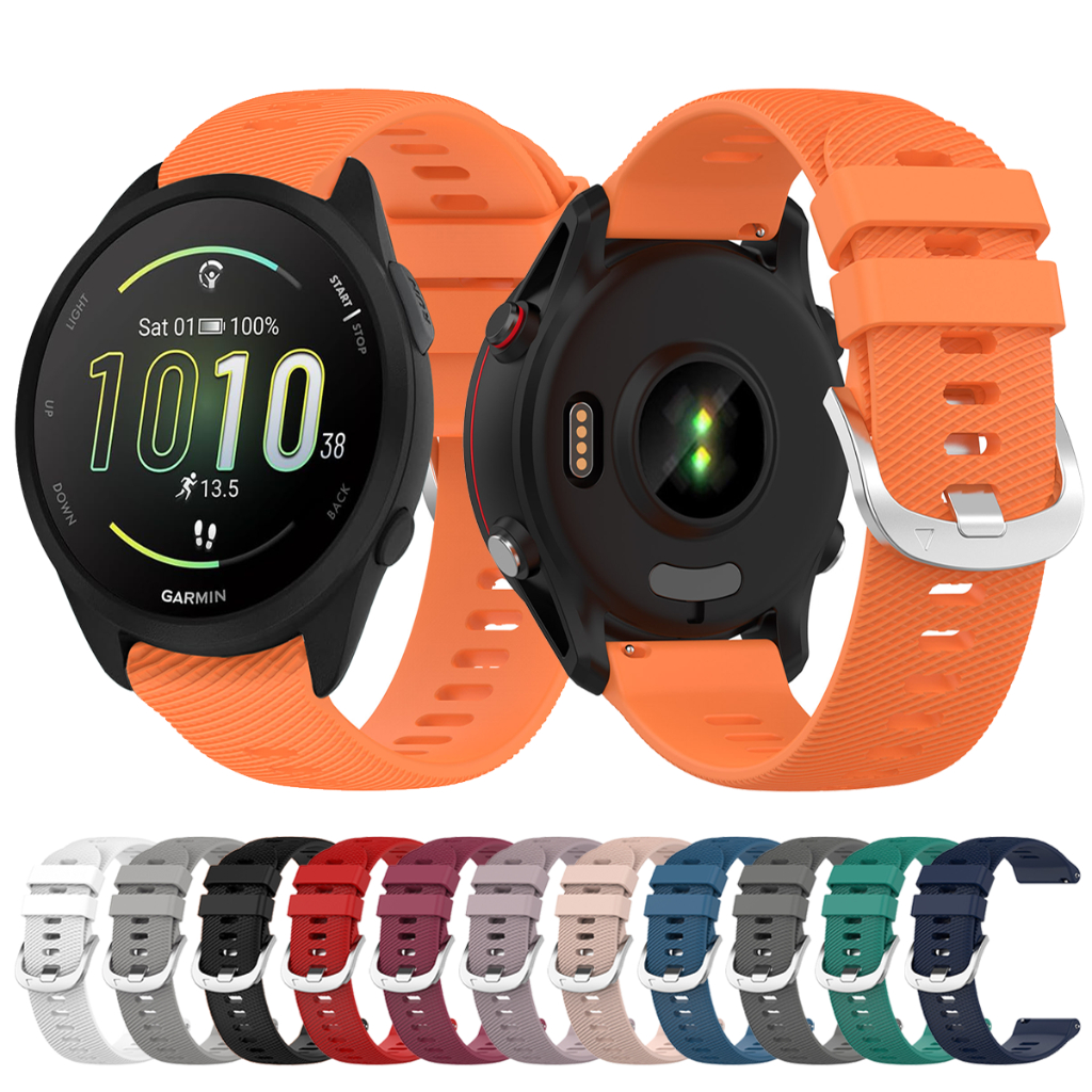 สําหรับ Garmin Forerunner 165 165 เพลง 645 245 158 55 Cross line รูปแบบสายนาฬิกาสําหรับสมาร ์ ทกีฬานาฬิกาซิลิโคนสีทึบเปลี ่ ยนสายรัดข ้ อมือ
