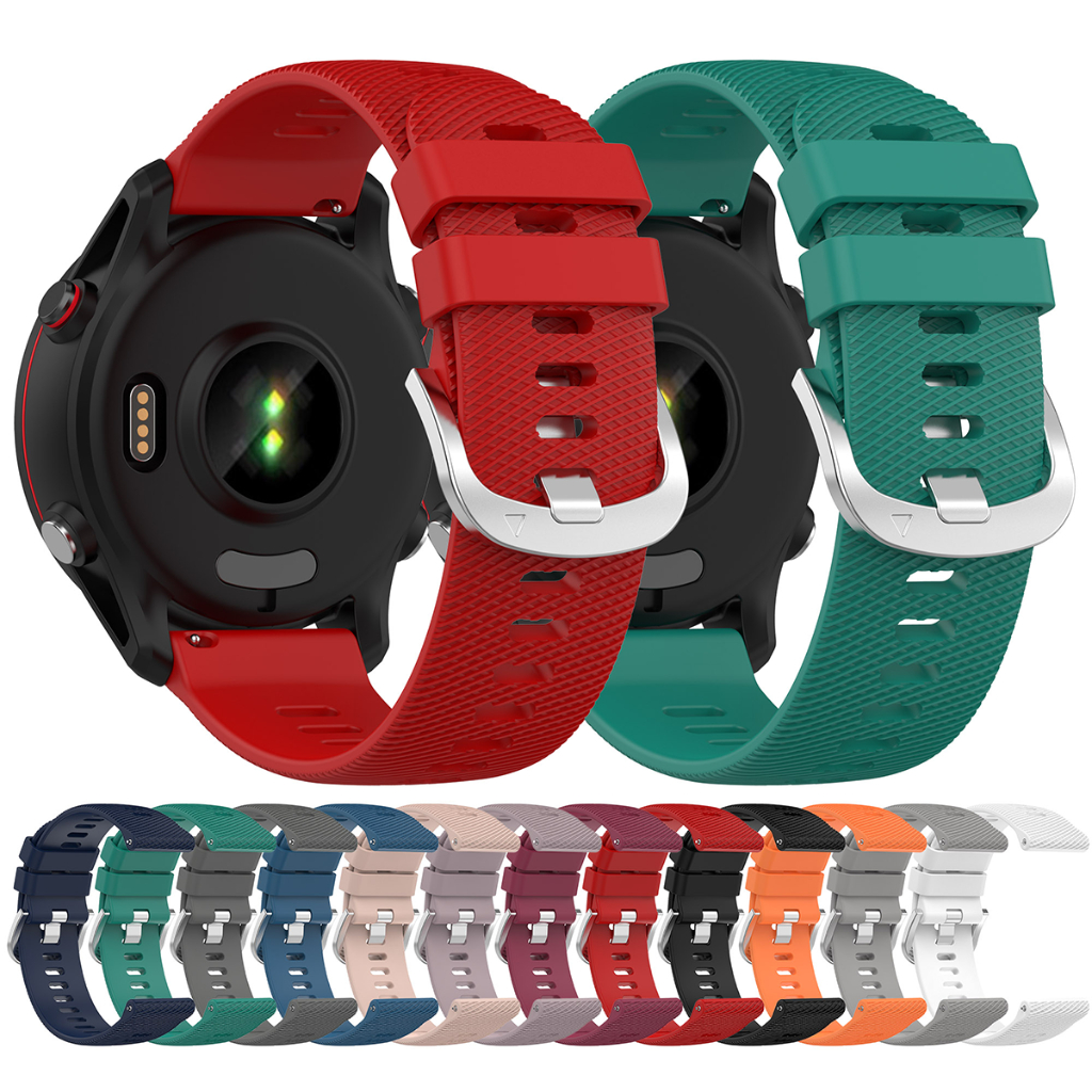 สําหรับ Garmin Forerunner 165 165 เพลง 645 245 158 55 Cross line รูปแบบสายนาฬิกาสําหรับสมาร ์ ทกีฬานาฬิกาซิลิโคนสีทึบเปลี ่ ยนสายรัดข ้ อมือ