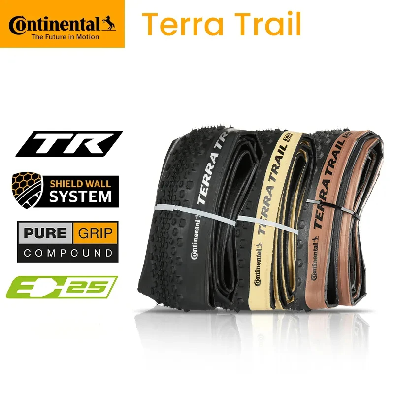 Continental Terra Trail 700x40C Tubeless Ready Road จักรยานยาง Black/Cream/Brown 3/180 TPI ยางพับ No