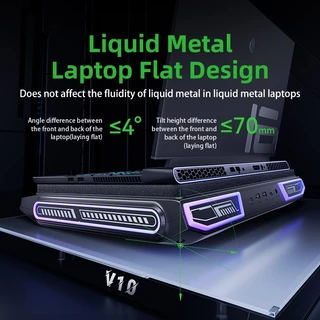 Llano V10 แล็ปท็อป Cooling Pad ติดตั้ง Rpm 3500 Gigantic Turbo-Fan Rapid Cooling แล็ปท็อปสําหรับเล่นเกมพร้อมวงเล็บปรับได้ชุดสําหรับ 13-17.3 นิ้วแล็ปท็อป