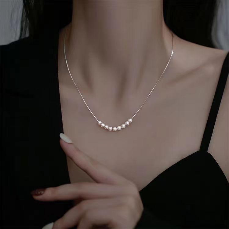 สร้อยคอมุกหญิง High-End หรูหรา Clavicle Chain สไตล์ใหม่แฟนนักเรียน Niche Design ins