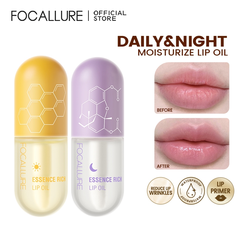 Focallure ลิปออยล์ ธรรมชาติ บริสุทธิ์ นุ่ม ชุ่มชื้น ซ่อมแซม ลดริ้วรอย อเนกประสงค์ กันน้ํา