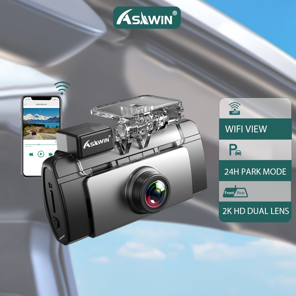 Asawin K200PRO Wifi รถ DVR 2K Dash Cam สําหรับรถกล ้ องบันทึกวิดีโอด ้ านหน ้ าและด ้ านหลัง Night V