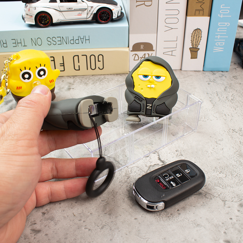 ใหม ่ การ ์ ตูน SpongeBob สําหรับ Honda Civic 2022/2021 HRV CRV 2022 การ ์ ตูนซิลิโคนรถ keyless Remote Key Case