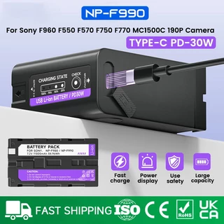 Palo แบตเตอรี ่ NP-F990 แบตเตอรี 11800mAh พร ้ อมไฟ LED สําหรับ Sony F980 F970 F960 F770 F750 F570