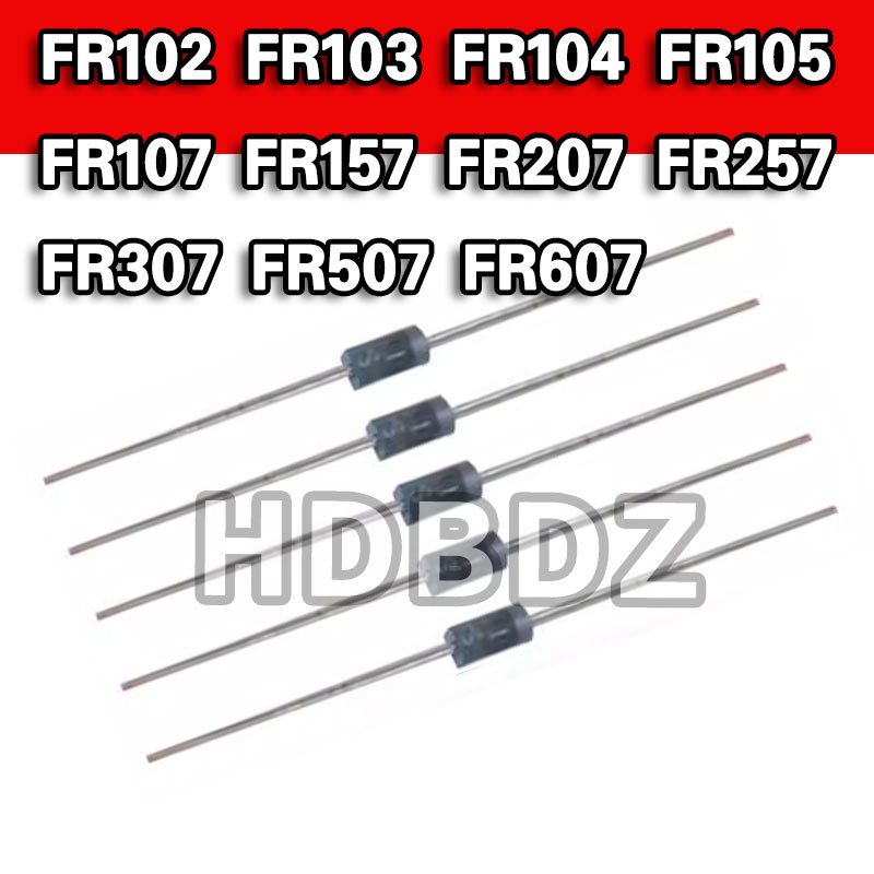 20pcs FR102 FR104 FR105 FR107 FR157 FR207 FR257 FR307 FR507 FR607 MIC Quick Recovery Rectifier ไดโอด