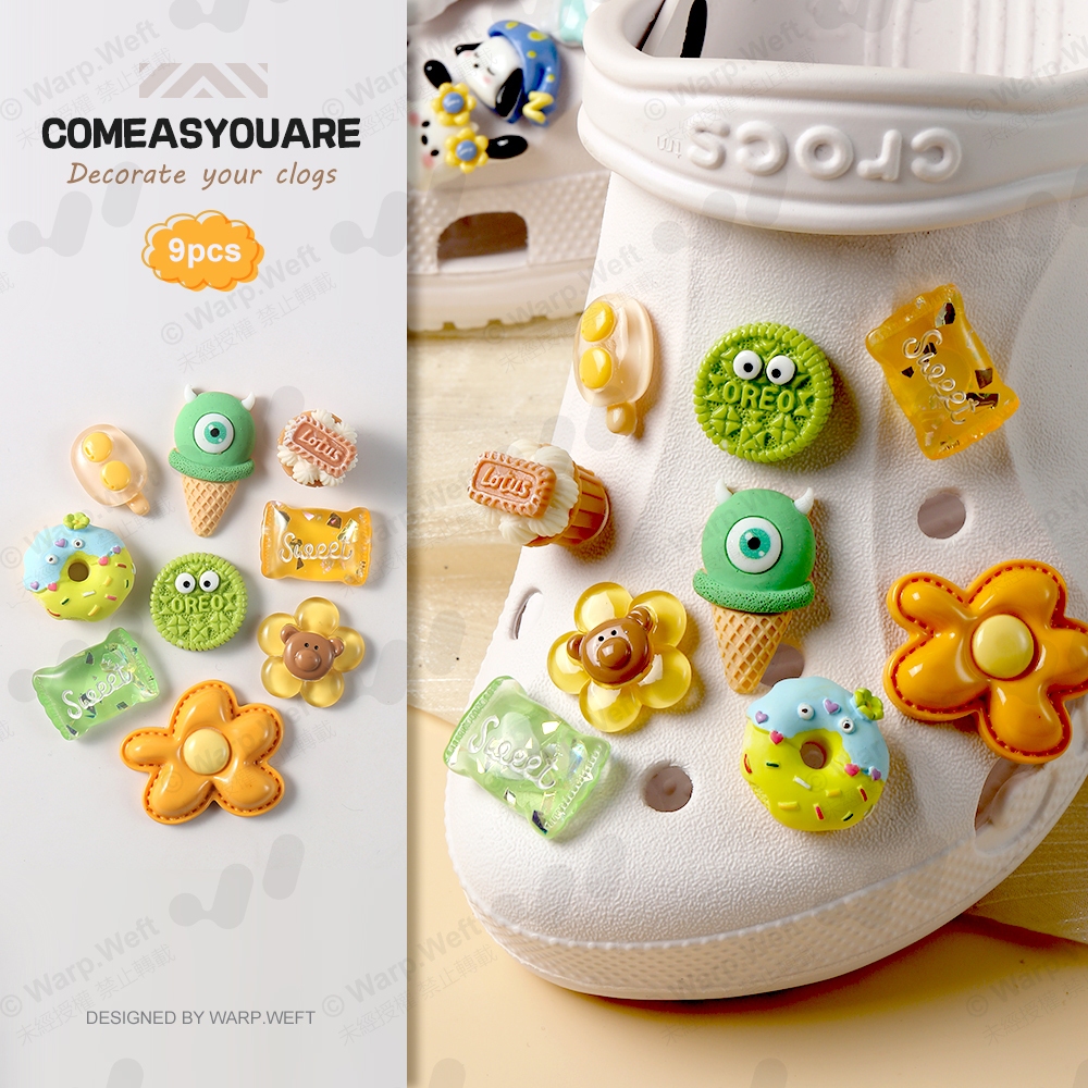 ชุดหัวเข็มขัด รูปก้อนเมฆ 3d สีรุ้ง สําหรับรองเท้า diy