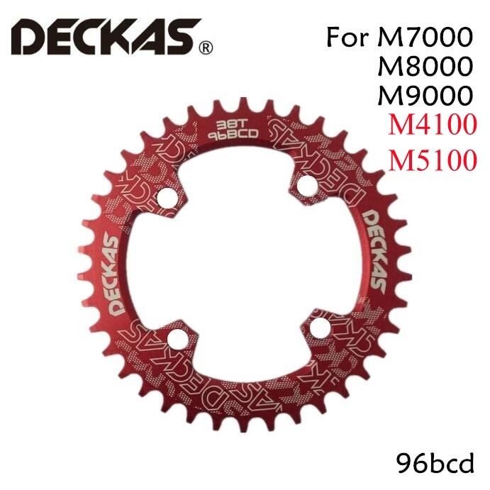 Deckas รอบ 96BCD ไม ่ สมมาตร Chainring MTB Mountain BCD 96 จักรยาน 32T 34T 36T 38T crankset ฟันแผ ่ นสําหรับ M4100 M5100 M6000 M7000 M8000