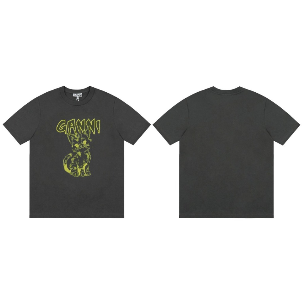 คลังสินค ้ าพร ้ อม เสื ้ อยืดแขนสั ้ นคอกลมกราฟฟิตีพิมพ ์ ลายแมว Unisex