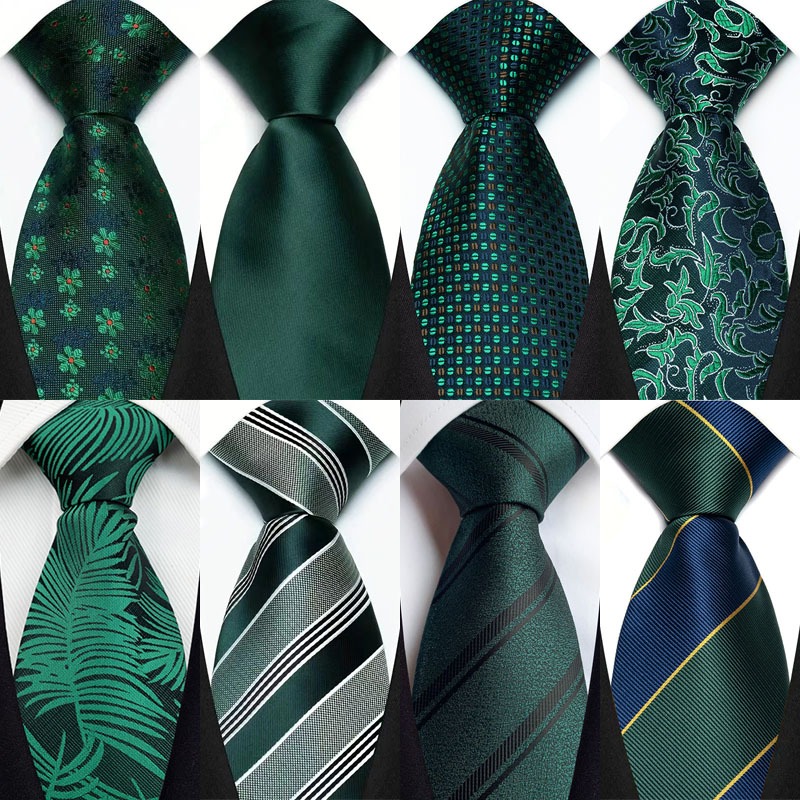 หรูหรา 8 ซม.Mens Ties ลายสก๊อต Dot Dark สีเขียวอย่างเป็นทางการคลาสสิกชุด Gravata Corbatas ธุรกิจเนคไทสําหรับ Man Jacquard ทอเนคไทสําหรับชายเจ้าบ่าวงานแต่งงาน Neckwear