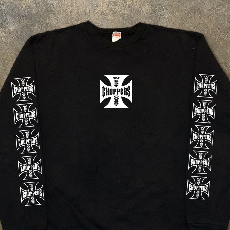 [ผ้าฝ้ายแท้พร้อมสต็อก] American Street West Coast Hip Hop แฟชั่นหลวมแขนยาว Top High Street Retro Street Wear