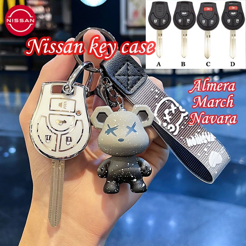 ปลอกกุญแจรถยนต์ Nissan 2/3/4 ปุ่มสําหรับ Nissan March/Navara/Almera เคสกุญแจ Nis