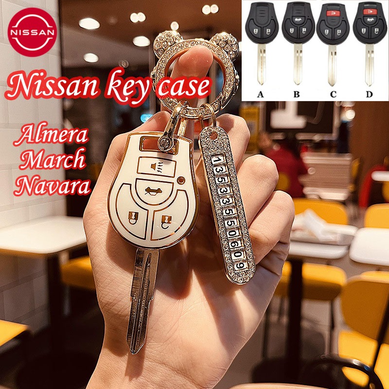 เคสกุญแจ Nissan 2/3/4ปุ ่ มสําหรับ Nissan Almera/March/Navara พวงกุญแจเคสกุญแจรวมทุกอย ่ าง