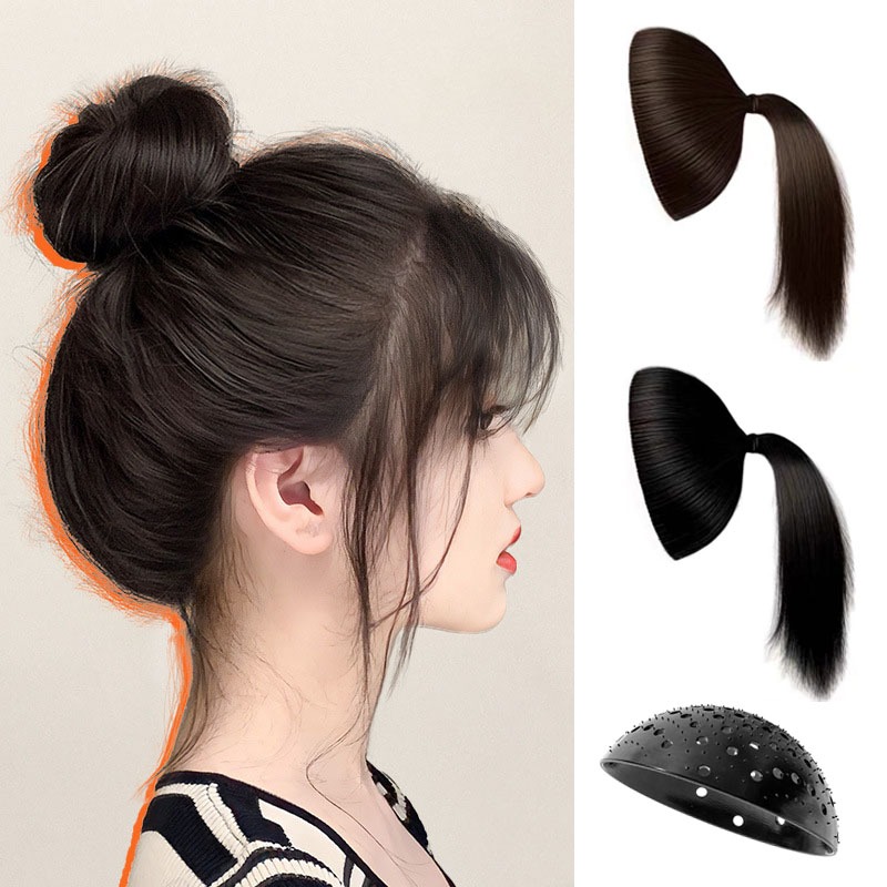 ผมหัวทุย แผ่นเสริมผม วิกเสริมผม หางม้า ยาว20cm แบบสวม ใส่ง่าย เพิ่มวอลลุ่มผม หัวทุยสวย
