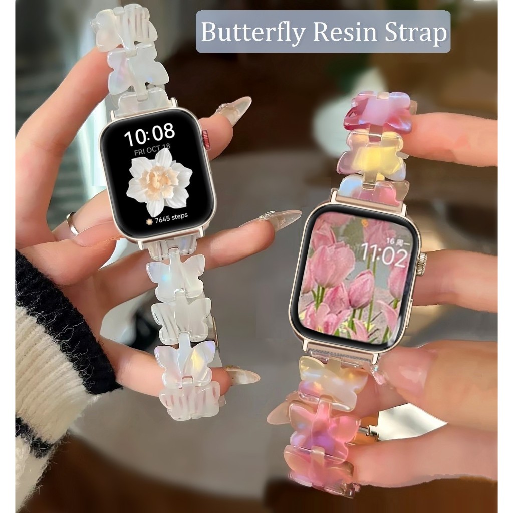 Dreamy Butterfly Resin Huawei Watch Fit 3 สาย Huawei Fit3 สายรัดข ้ อมือ Huawei Fit2 สายเปลี ่ ยน สาย huawei watch fit 3 Strap สายสมาร ์ ทสายนาฬิกาเปลี ่ ยน Huawei Fit 3 สาย
