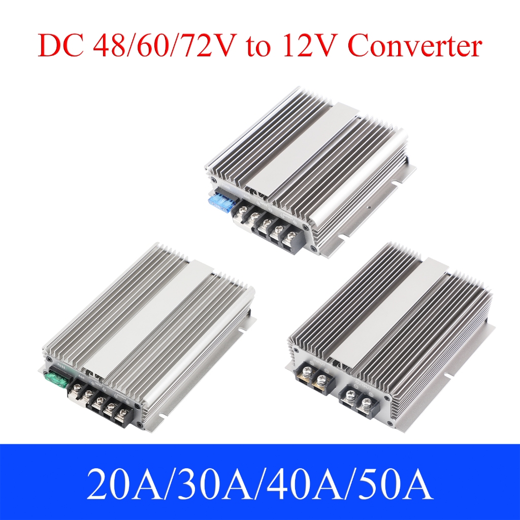48v/60v/72v ถึง 12V/24V DC Power Converter 20A 30A 40A 50A Buck Regulator Step Down Voltage Supply โ