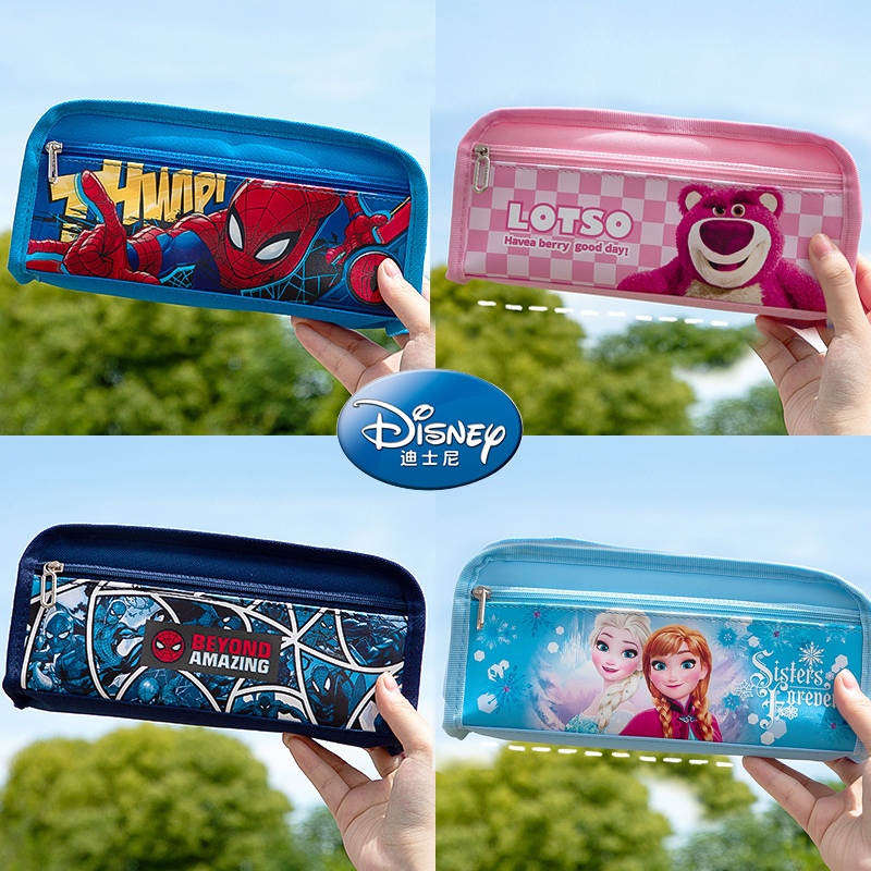 กระเป๋าดินสอ กล่องดินสอ ลายการ์ตูน กัปตันอเมริกา Spider-Man Elsa ความจุขนาดใหญ่
