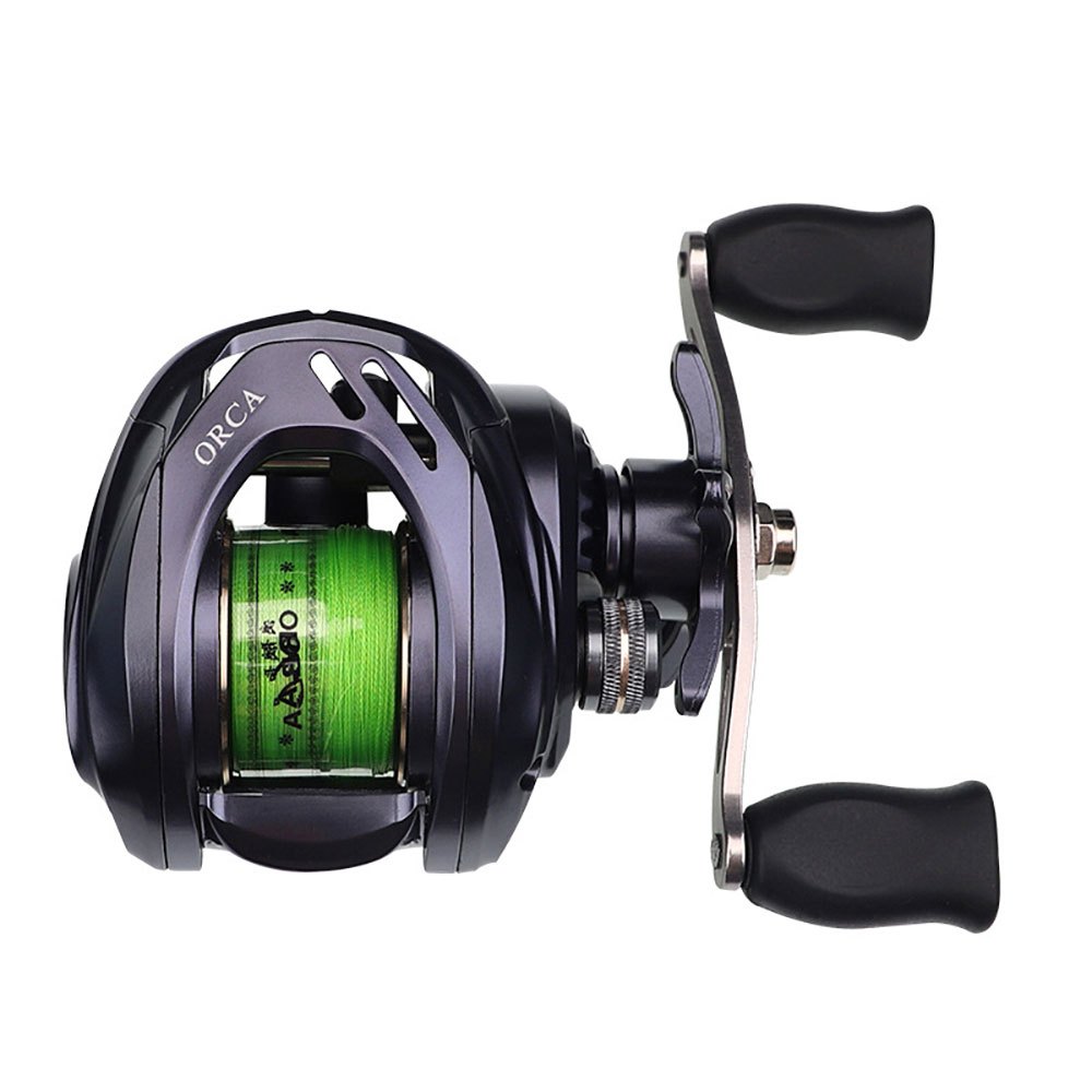 Baitcasting Reel ที่มีสาย 8KG ลากสูงสุด 7.2:1 อัตราทดเกียร์ตกปลาความเร็วสูง Reel 5 + 1BB BC Fishing Rod Casting Reel อลูมิเนียม Spool