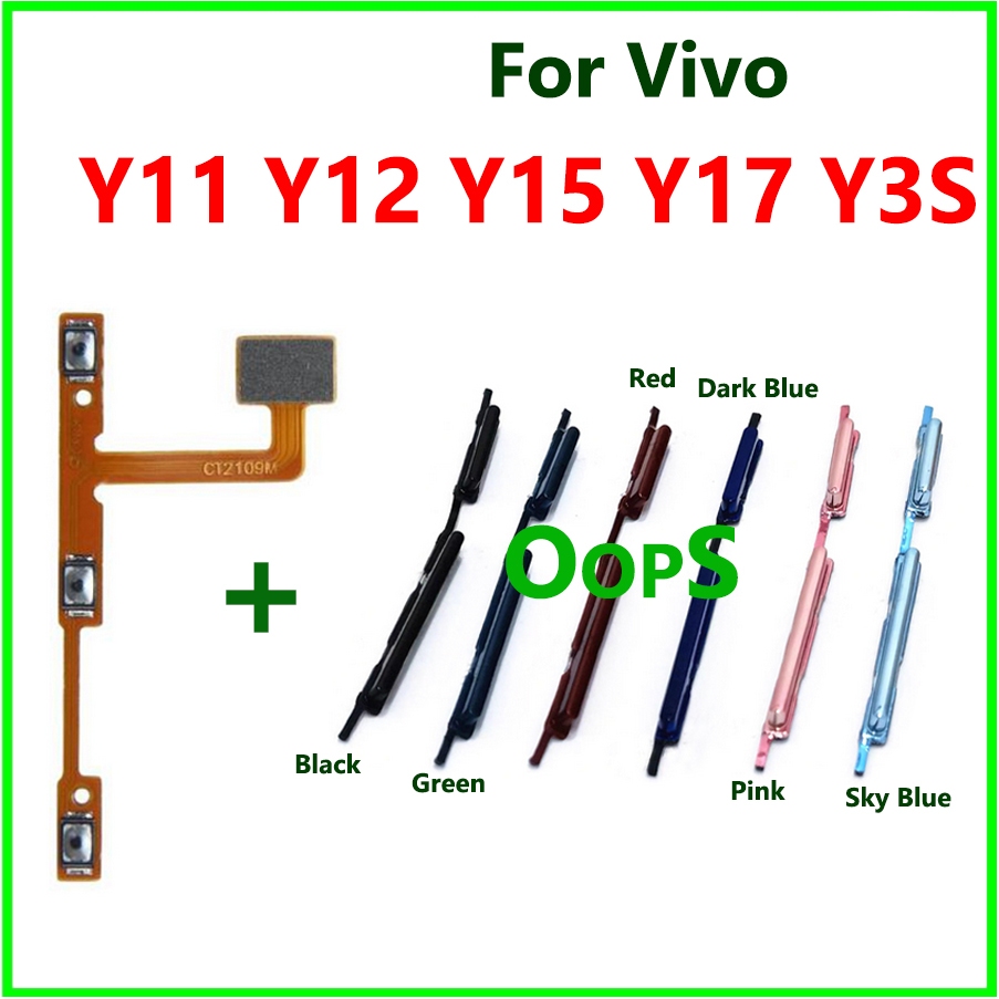 On off ปุ่มปรับระดับเสียงไฟ flex สําหรับ Vivo Y11 Y12 Y15 Y17 Y3S ปุ่มกุญแจด้านข้างสายริบบิ้น
