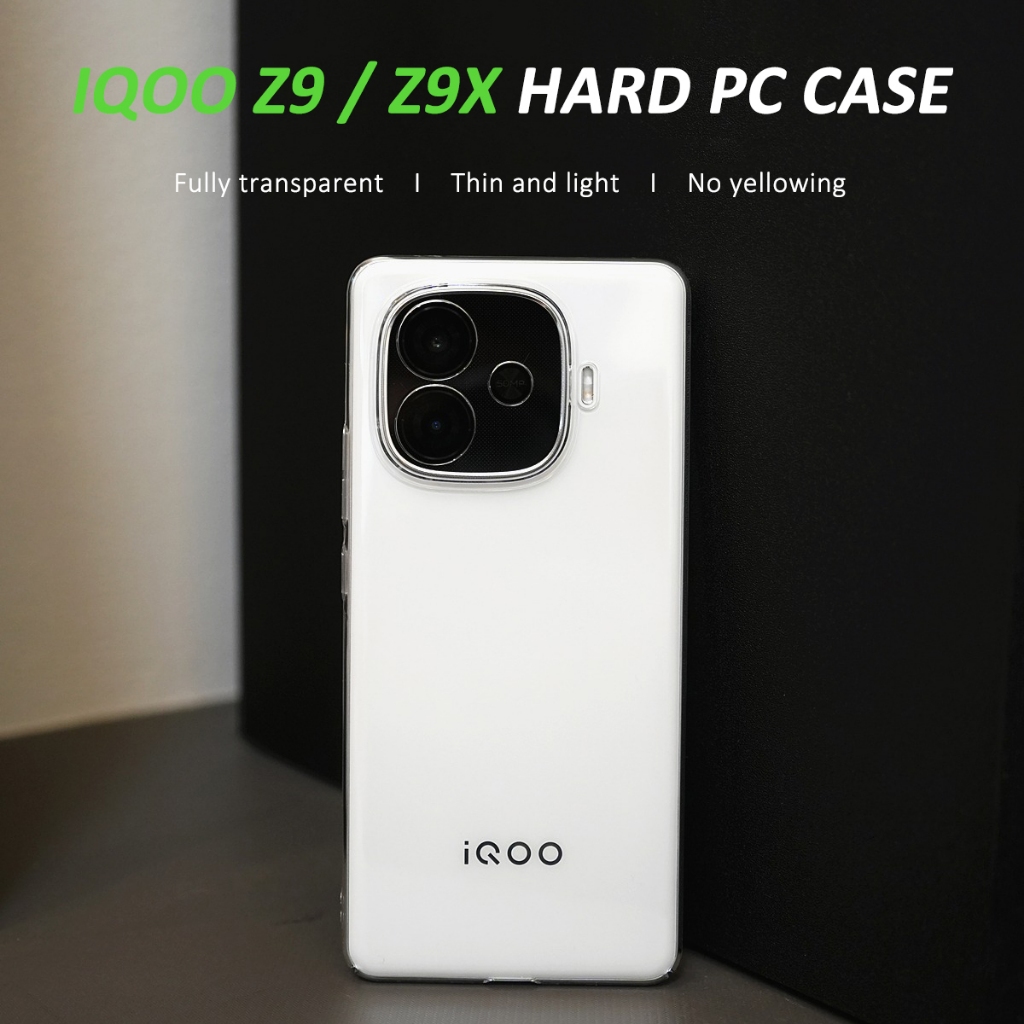 สําหรับ Vivo IQOO Z9 Z9x Turbo Plus 5G ปลอกไม่มีสีเหลืองโปร่งใส Ultra-thin Hard PC เคสโทรศัพท์ฝาครอบ