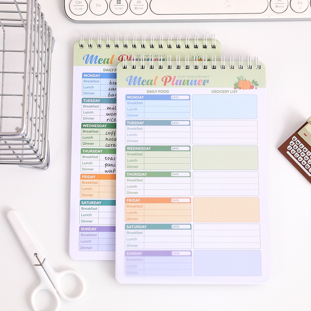Planner Notebook A5 32 หน ้ า Pastel Journal Diary Book Student School Office Stationery Schedule List Daily Plan Making