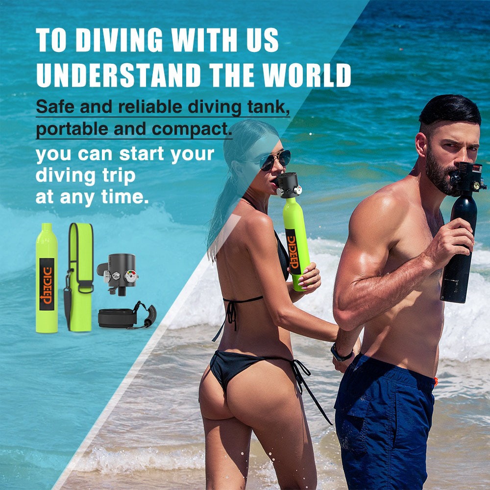 พร้อมส่งDIDEEP Professional Mini Scuba Tank รีฟิล 0.5L ความจุถังออกซิเจนพร้อมปั๊ม Pcp เติมอย่างรวดเร็วถัง Scuba พร้อม 5-10 นาทีเกียร์ดําน้ําใต้น้ํา f