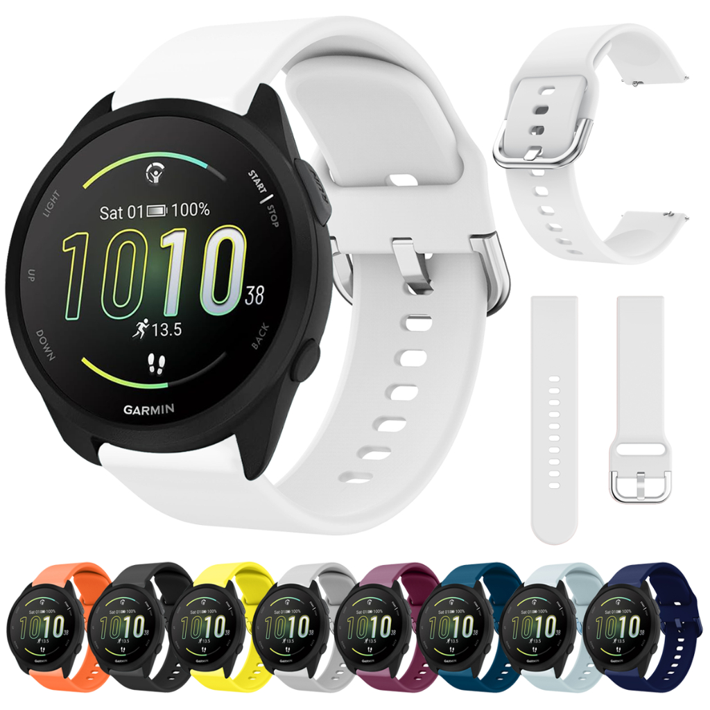 สําหรับ Garmin Forerunner 165 645 245 245M 158 55 คลาสสิกโลหะหัวเข ็ มขัดซิลิโคนสายนาฬิกาเปลี ่ ยนสายรัด
