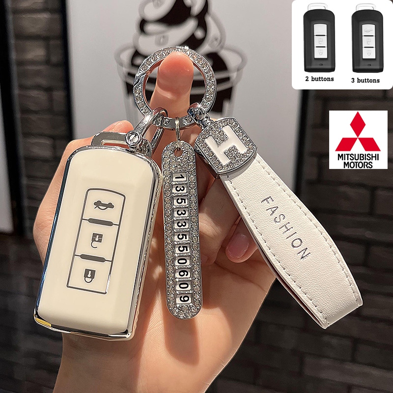2/3 ปุ ่ ม Mitsubishi Mirage/Pajero/Atrage/Triton/Outlander/ASX Remote ฝาครอบกุญแจรถพวงกุญแจที ่ ใส ่ กุญแจป ้ องกันการสูญหายป ้ ายทะเบียน ราคา ถูกที่สุด ดีลบีเคเค