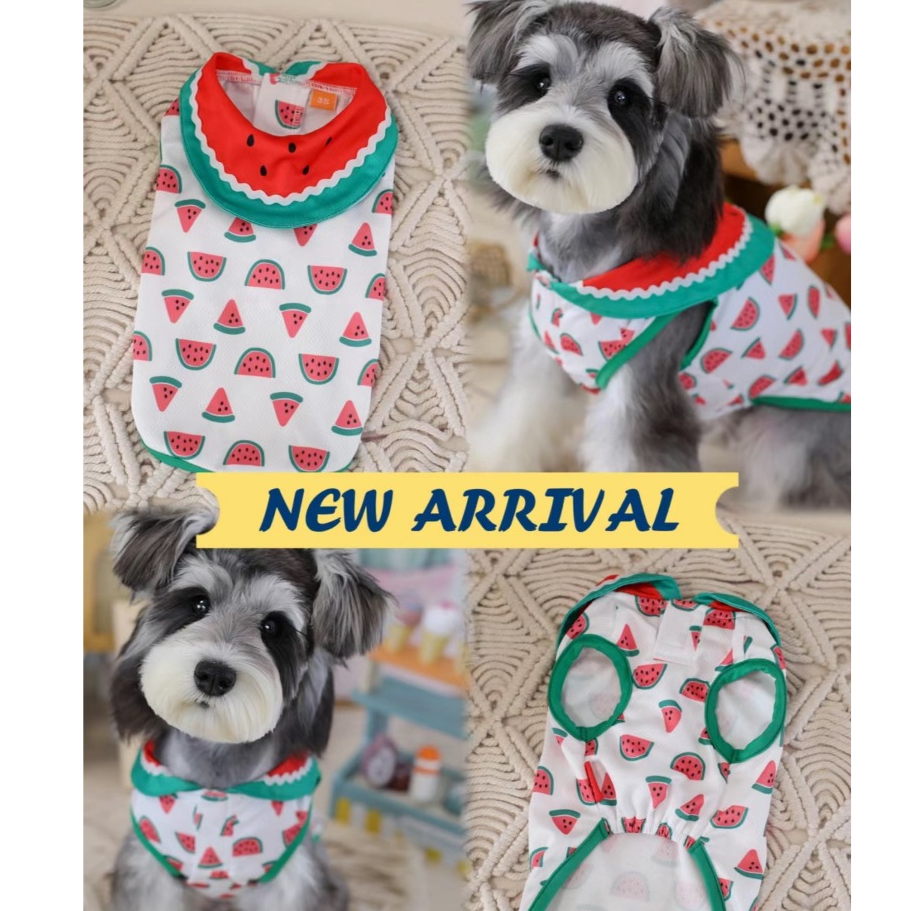 Candy PET PET เสื้อผ้าสุนัขแมวสไตล์บางผ้าเย็นเสื้อกั๊กแตงโมน่ารัก HR-FS-SS